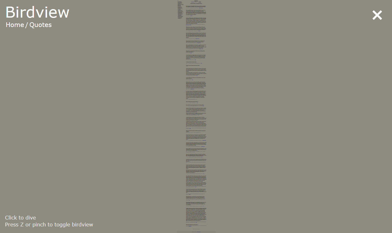 screenshot of a birdview of the quotes web page