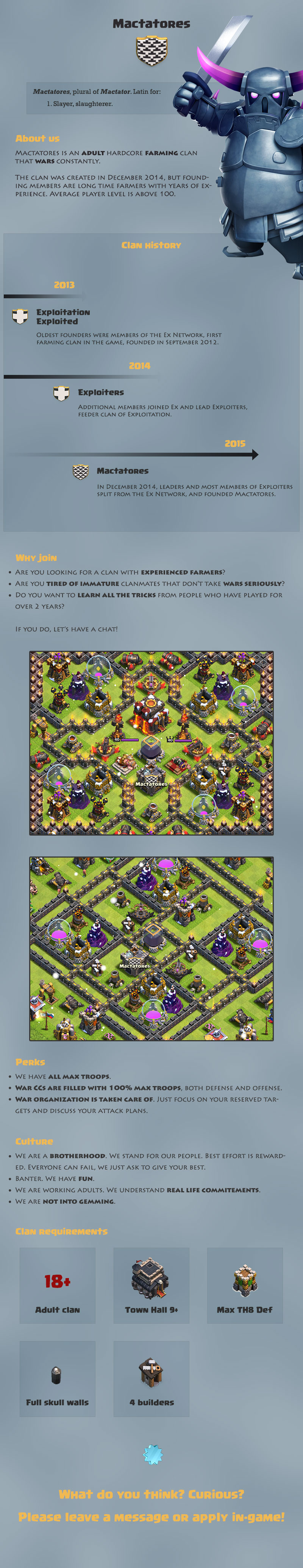 The EX Network, Clash of Clans first hardcore farming clans