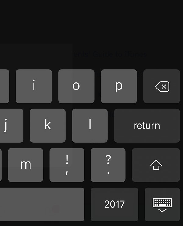 iOS iPad keyboard