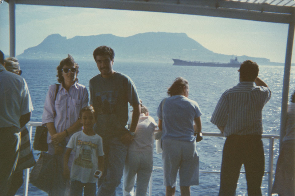 Achraf Kassioui, mother and uncle across the strait of Gibraltar.